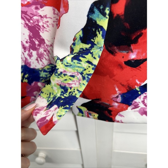 Milly For Design Nation Floral Pull On Stretch Pencil Skirt Women's Size Medium - Picture 5 of 7